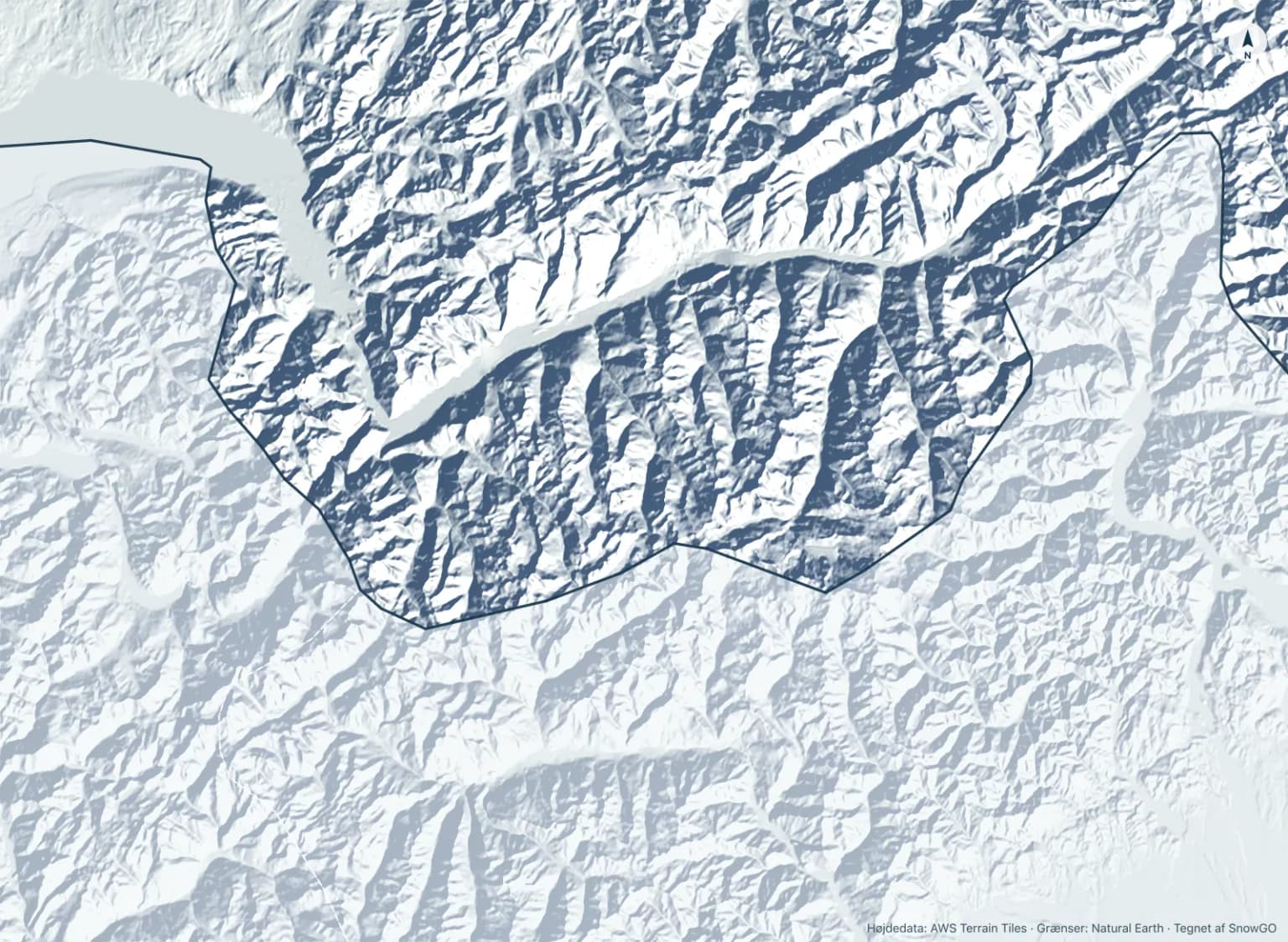 Relief-kort over Schweiz med skiområdernes placering